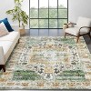 2'x6' Machine Washable Runner Rug, Non-Slip Backing, Vintage Low Pile, Boho Style for Kitchen, Entryway, Laundry Room, Blue - 2 of 4