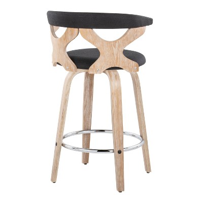 Set of 2 Gardenia Counter Height Barstools - LumiSource: Swivel, Upholstered, Foam-Filled