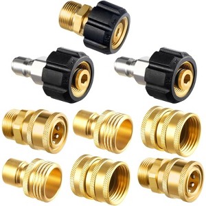 VisioGear 8-Pack Pressure Washer Adapter Set, Quick Disconnect Kit, M22 Quick Connector with 3/4" to Quick Release, Gold, 1.18"*1.18"*1.69" - 1 of 4