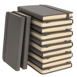 Simply Genius A6 Pocket Size Mini Notebooks with Hardcover - 124 pages (3.7" x 5.7") with Inner Pocket (Gray, 12 Pack) - 1 of 4