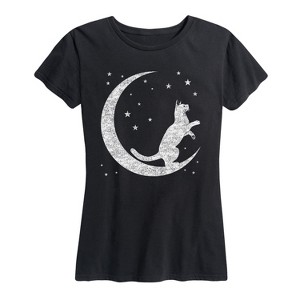 Women's - Instant Message - Crescent Cat Short Sleeve Graphic T-Shirt - 1 of 4