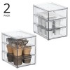 3-Drawer Stackable Organizer for Kitchen or Pantry - Set of 2 - Clear - 2 of 4