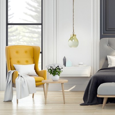 Gold and Cream Ombre Mercury Glass Bell Pendant Light