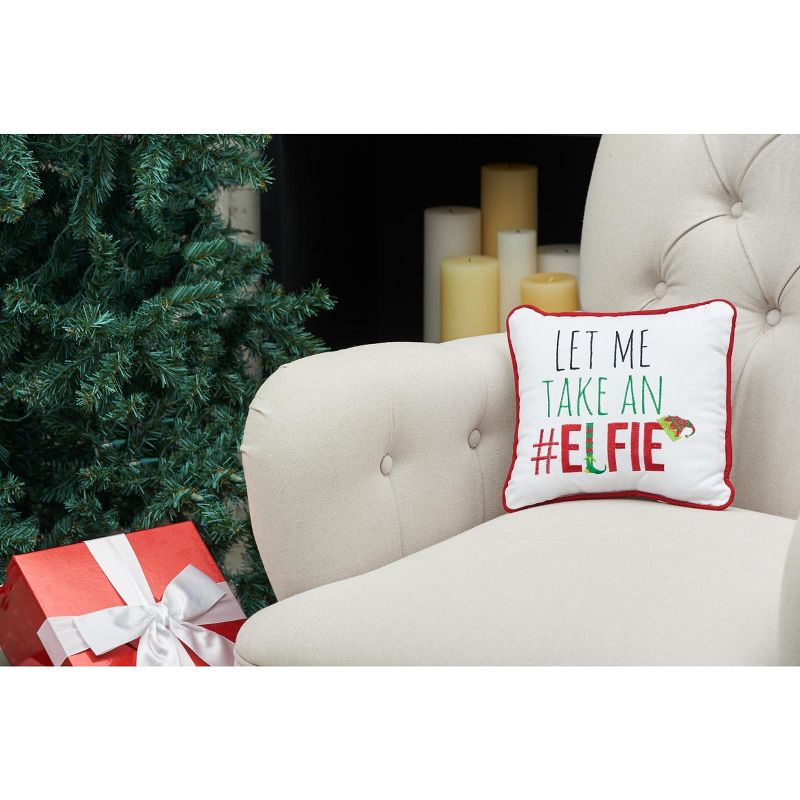 C&F Home 10" x 10" Let's Me Take An #Elfie Embroidered Pillow Holiday Xmas Winter Gift Present Embroidered Saying Christmas Decor Decoration Petite, 3 of 7