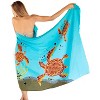 LA LEELA Women's Summer Bikini Wraps Beach Wrap Swimwear Sarong Cover up Skirt Bathing suit Swimsuit Pareo Coverups for Women One Size Orange, Turtle - 3 of 4