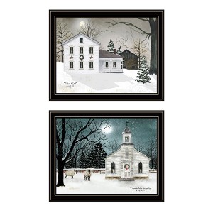 2- Piece Vignette Silent Night Black Framed Wall Art for Living Room, Bedroom Wall Art Print for Home Decor by Billy Jacobs - 1 of 4