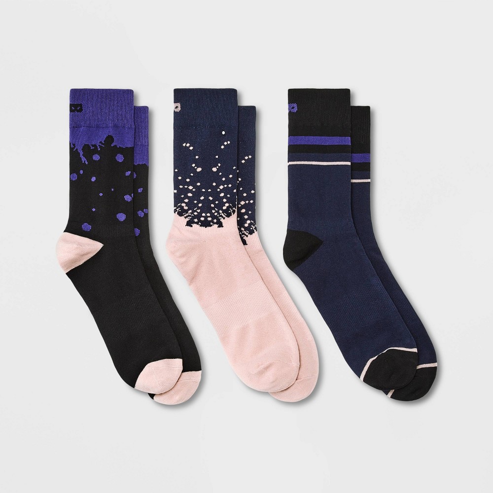 pack of 2  of Thieves Men's Splatter Crew Socks 3pk - Navy/Pink 6-12