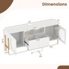 Costway TV Stand with Charging Station for 70” TVs, Fluted Doors & 2 Storage Drawers, White - 3 of 4