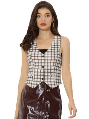 Allegra K Women's Steampunk Dressy Sleeveless Versatile Racerback Suit Vests