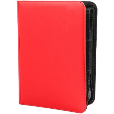Okuna Outpost Zipper Card Binder,  Red Collection Album (10.3 x 13.8 x 1 inches)