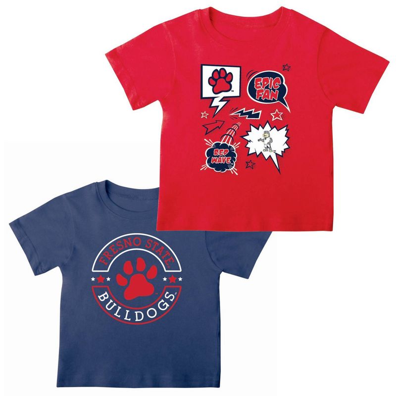 NCAA Fresno State Bulldogs Toddler Boys&#39; 2pk T-Shirt, 1 of 4