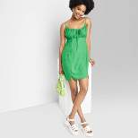Women's Ruched Linen Mini Slip Dress - Wild Fable™