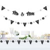 Big Dot of Happiness Mr. and Mrs. - Black & White Wedding or Bridal Shower Letter Banner Decoration - 36 Banner Cutouts & Mr. and Mrs. Banner Letters - 2 of 4