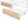 Metal House Platform Bed With Roof Frame, Under Bed Drawers Storage Unit, Sturdy Slats Supports, No Box Spring Needed, Kid Bedroom Furniture - 3 of 4