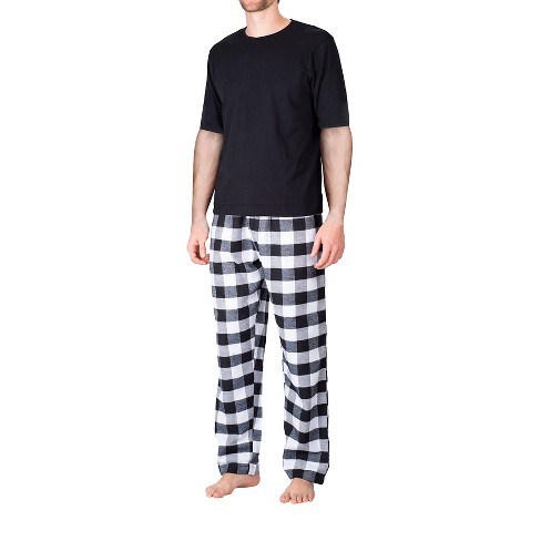 Sleephero Men's Short Sleeve Flannel Pajama Set Navy With Green And Navy  Plaid Xl : Target