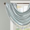 Faux Silk Embroidered Window Valance Grey 50x18" - 3 of 4