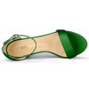 Allegra K Women's Satin Open Toe Ankle Strap Chunky Sandals - 4 of 4