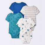  Baby 4pk Short Sleeve Bodysuit - Cloud Island™ Blue