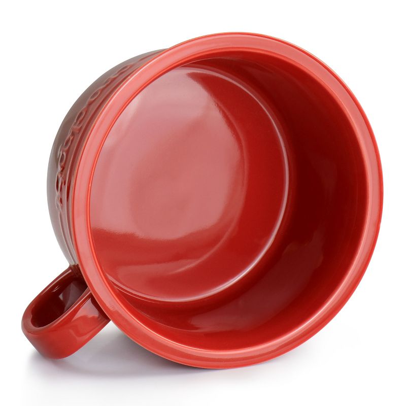 Crock Pot Appleton 24oz Stoneware 4 Piece Soup Mug Set in Gradient Red, 5 of 8