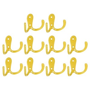 Unique Bargains Wall Zinc Alloy Double Prong Retro Hooks for Hanging - 1 of 4