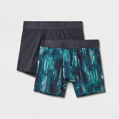 Pair Of Thieves Men's Fireflies Print Hustle Boxer Briefs 2pk - Blue S :  Target