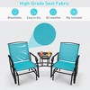 Costway Double Swing Glider Chair Rocker Glass Table Umbrella Hole Turquoise\Brown\Black - 4 of 4