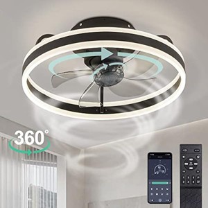 Siljoy Ceiling Fans with Lights,42 Inch Low Profile Ceiling Fan with Wall Control and Remote Control,Dimmable - 1 of 1