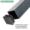 Unique Bargains Square Chair Leg Bar Stool Plastic Hole Plug Tubing End Caps Black - 2 of 4