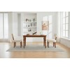 Akoasm Set of 2 Modern Linen Fabric Armless Dining Chairs with Curved Backrest and Solid Wooden Legs-Beige - 3 of 4