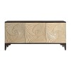 Treasure Trove Accents Three Door Credenza Ogallala Distressed Brown/Tan: Hand-Carved, Iron Feet, Adjustable Shelves - 2 of 4