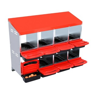 Chicken Nesting Boxes, Chicken Egg Laying Box with Chicken Perch, Roll Away Nest Box for Chicken Coop Hens Poultry - 1 of 4