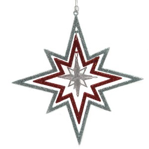 Kurt Adler 6.0 Inch Glittered Starburst Cluster Christmas Tree Ornaments - 1 of 3