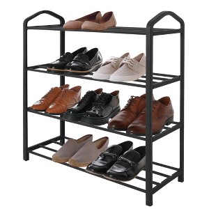 Americanflat Shoe Organizer - 4 Tier Shoe Rack Storage Shelf - Black Shoe Rack for Closet, Entryways, or Garages - Easy to Assemble Space-Saving - 1 of 1