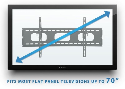 Black Steel Low-Profile Tilting TV Wall Mount for 42-90 inch Screens