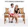 VINGLI Outdoor Bench Porch Bench, 47" Garden Bench Outdoor Wood Bench Patio Bench Entryway Bench for Yard Park, 800lb Capacity (Natural) - 3 of 4