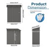 PAGED 5X3 FT Metal Outdoor Storage Shed with Pitched Roof,Tool Shed with Lockable Doors,Compact Metal Garden Shed for Sundries,Gray - 3 of 4