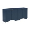 U-Style Four-Door Cabinet with Vertical Stripes and Wavy Design, Perfect for Hallways, Entryways, and Living Rooms - 3 of 4