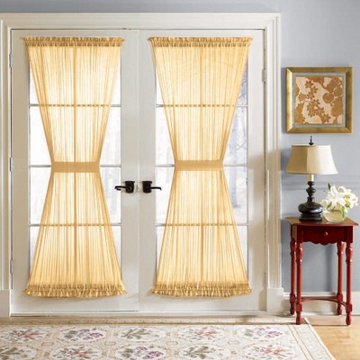BrylaneHome BH Studio Sheer Voile Door Panel With Tiebacks