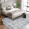 Washable Vintage Distressed Floral Print Area Rugs for Bedroom Living Room, Soft Non Slip Low Pile Carpet - 4 of 4