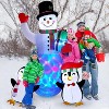 GAOMON Christmas Inflatables Outdoor Decorations, 8 FT Inflatable Snowman with Penguins, Gaomon Blow Up Xmas Decorations - 3 of 4