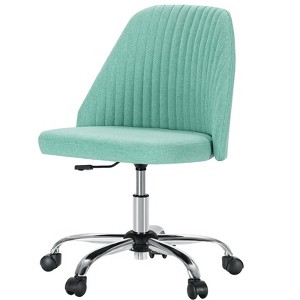 MAYEERTY Modern Fabric Armless Adjustable Swivel Office Desk Chairs with Wheels - 1 of 4