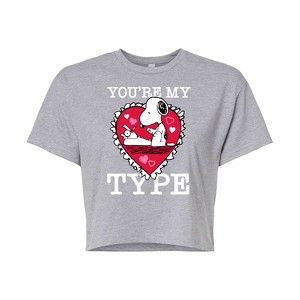 Women's - Peanuts - You're My Type Cropped Graphic T-Shirt - 1 of 4