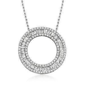 Ross-Simons 1.00 ct. t.w. Diamond Circle Pendant Necklace in Sterling Silver - 1 of 4