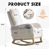 Dsvimoy Accent Chair Rocking Chair with Solid Wood Legs Comfy Glider with Side Pocket for Lounge

, White, 29.5"*26"*17" - 2 of 4
