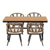 5 Pieces Contemporary Outdoor Patio Dining Set with PE Rattan Chairs and Plastic Wood Table - 4 of 4