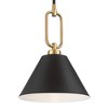 Stiffel Black Warm Gold Mini Pendant Light 11 1/2" Wide Modern Cone Shade Fixture for Dining Room House Kitchen Entryway Bedroom - 3 of 4