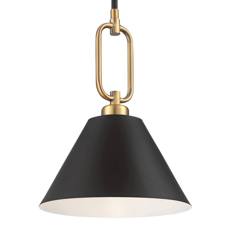Stiffel Black Warm Gold Mini Pendant Light 11 1/2" Wide Modern Cone Shade Fixture for Dining Room House Kitchen Entryway Bedroom, 3 of 10