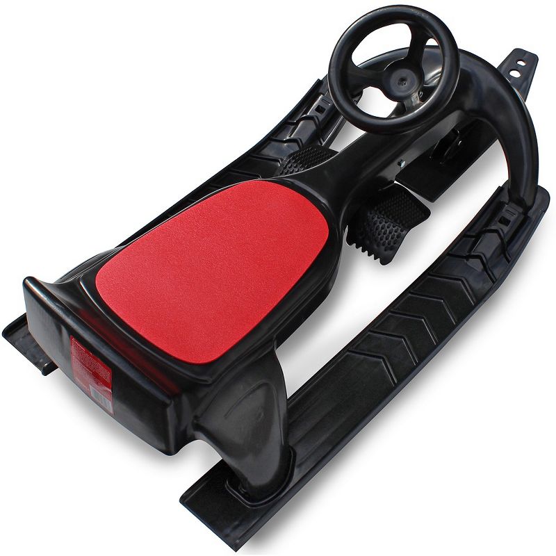 Flexible Flyer PT Blaster plastic sled with steering wheel - Black/Red, 3 of 9