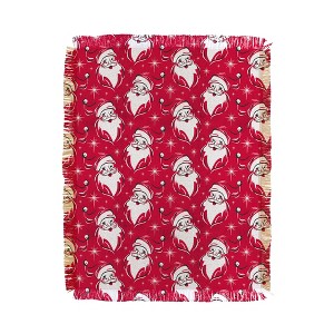 Heather Dutton Tis The Season Retro Santa Red 56"x46" Woven Throw Blanket - Deny Designs - 1 of 4
