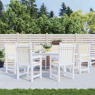 vidaXL Garden Lowback Chair Cushions 6 pcs Cream 39.4 in.x19.7 in.x1.2 in. Oxford Fabric